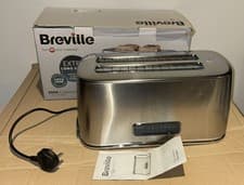 Image of SCRATCHED Breville Edge Silver 4 Slice Toaster Extra Long Slots VTR023