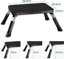 Image of Metal Step Stool Ladder Foldable 3 Adjustable Height Max Load 150KG for Home UK