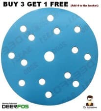 Image of 150mm Wet and Dry Sanding Discs 6 inch DA Pads 40-3000 /15 Hole / Hook and Loop