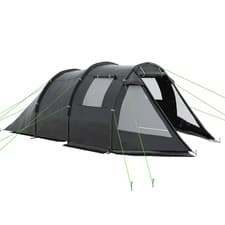 Image of Outsunny 3-4 Persons Tunnel Tent, Two Room Camping Tent w/ Windows, Black