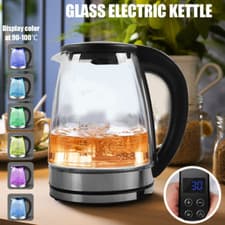 Image of 1.8L ELECTRIC KETTLE GLASS TEMPERATURE CONTROL 7 COLORS LED FAST BOILING UK