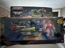 Image of Masters Of The Universe Origins Prince Adam Figure & Sky Sled Set - Wave 1 2020
