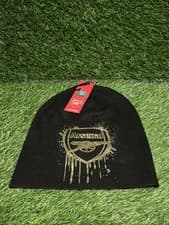 Image of Arsenal FC Foil Slouch Beanie Hat Black/Gold