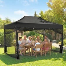 Image of 3 x 4.5 m Pop Up Gazebo with Mesh Nettings, UPF50+ Heavy Duty Garden Party Tent