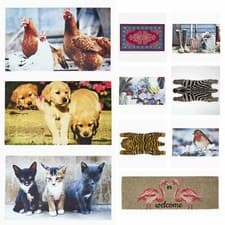 Image of Printed Door Mat Non-Slip Rubber Backed Mat Home and Garden Rectangle Door Mat