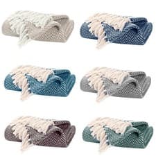 Image of EHC Throw Blanket, Large Throws for Sofas Bed Sofa Settee Couch Reversible Bed C