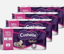 Image of Cushelle Quilted 3-Ply Longer Lasting Rolls Toilet Tissue Rolls, 32 Toilet Rolls