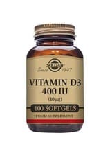 Image of Solgar Vitamin D3 400 IU (10 μg) Softgels - Pack of 100 100 count (Pack 1)
