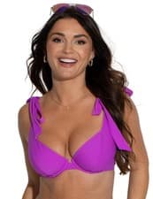Image of Pour Moi Rosa Cove Bikini Top Underwired Non-Padded Tie Womens Swimwear 26530R