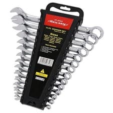 Image of 14pc Professional Spanner Set Metric 6mm-24mm Combination Ring Chrome