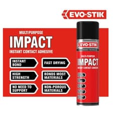 Image of Evo-Stik Impact Contact Adhesive Spray High Strength Multipurpose 200ML