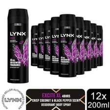 Image of Lynx XL 48-H High Definition Fragrance Excite Body Spray Deodorant 12 Pk, 200ml