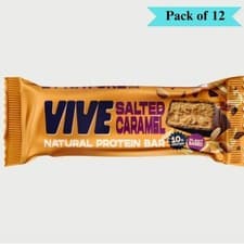 Image of Vive Salted Caramel Dark Chocolate Protein Snack Bar - Pack of 12 (49g each)