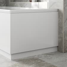 Image of Modern Bathroom 700mm End Bath Panel 18mm MDF White Gloss Wooden Plinth Easy Cut