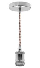 Image of Ceiling Rose Fabric Flex Hanging Pendant Lamp Holder Light Fitting Lighting Kit