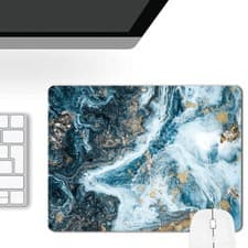 Image of UK Black Fabric Mouse Mat Pad High Quality 5mm Thick Non Slip Foam 25cm x 21cm