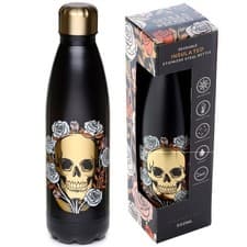 Image of SKULLS AND ROSES STAINLESS STEEL HOT & COLD DRINKS WATER BOTTLE