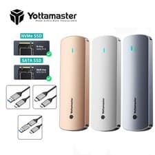 Image of Yottamaster M.2 NGFF NVME SSD SATA to USB 3.2 Gen2 Type-C Enclosure Case Adapter
