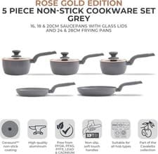 Image of Tower 5 Piece Cookware Pan Set T800232GRY Cavaletto Grey