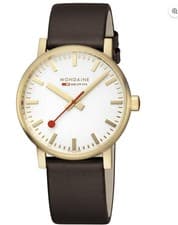 Image of New MONDAINE Brown Grape leather 40 mm Men’s watch Official Railways Watch