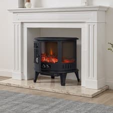 Image of Electric Fireplace Log Burning Flame Effect Stove Fire Heater Thermal Wood 1800W