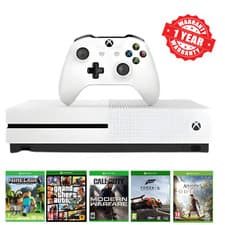 Image of Xbox One S Microsoft 500GB  With Remote and Cables + 5 Games eBay Refurbished