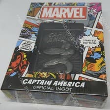 Image of MARVEL LIMITED EDITION METAL CAPTAIN AMERICA COLLECTABLE INGOT - FREE UK P&P