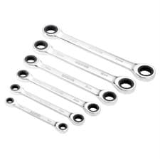 Image of Draper Draper HI-TORQ Metric Double Ratchet Ring Spanner Set (6 Piece)