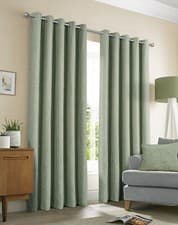 Image of Clumber Thermal Heavy Weight Plain Chenille Eyelet Curtain - 5 Colours