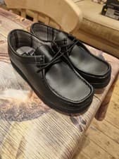 Image of Mens boys Route 21 Leather Apron Para Smart Black Formal Comfort Shoes UK 10