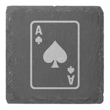 Image of 4 x 'Ace Playing Card Graphic' 10cm Square Slate Coasters (CR00226470)