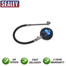 Image of Sealey Digital Tyre Pressure Gauge with Twin Push-On Connector TST003