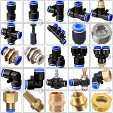 Image of Pneumatic Push In Fitting Air Water Pipe - All Type Fittings 4-6-8-10-12-14-16mm