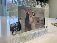 Image of Always & Forever Mr & Mrs Glass Wedding Celebration Frame 6x4