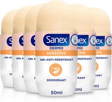 Image of Pack of 6 Sanex Dermo Sensitive Roll-On Antiperspirant 48h 50 ml
