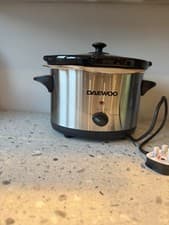 Image of Daewoo 3.5L Stainless Steel Slow Cooker 3 Heat Settings Removable Stoneware Pot