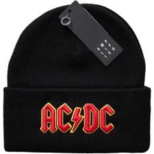 Image of AC/DC Embroidered Logo Official Licensed Amplified Beanie Hat New