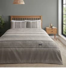 Image of Catherine Lansfield Denim Duvet Cover Single Quilt Bedding Bed Linen Set Natural