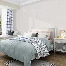 Image of Plain Grey Silver Embossed Flocking Glitter Stripes Textured Wallpaper Non-woven
