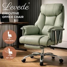 Image of Heavy Duty Executive Office Chair Wide Spring Cushion Recliner with Footrest