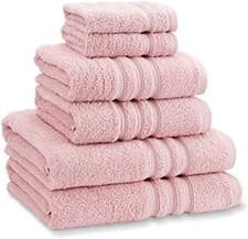 Image of Catherine Lansfield Zero Twist Cotton 6 Piece Towel Bale Set Pink