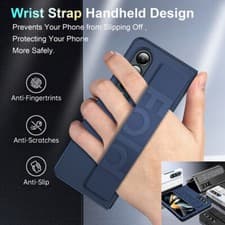 Image of For Samsung Z Fold 7 6 5 4 3 5G Case Shockproof Silicone Cover With Wristband