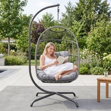 Image of Hanging Rattan Egg Chair Garden Swing Chairs Patio Indoor Outdoor With Brihndauy