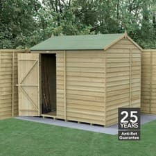Image of Forest 4Life 8x6 Reverse Apex Shed Single Door No Window 25yr Guarantee Free Del