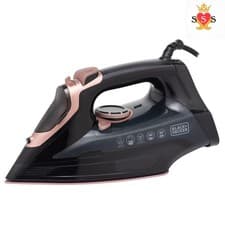 Image of BLACK + DECKER BXIR22004GB Linen Care Steam Iron,3000W,Black and Rose Gold EACH