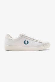 Image of Fred Perry Mens Womens B7322 Spencer Mesh & Leather Tab Trainers Sneakers in Ecru Cream Size 11 UK 44 EU