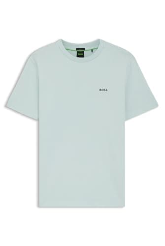 Image of BOSS Mens Logo T-Shirt Design Short Sleeve Cotton Turquoise 447 M