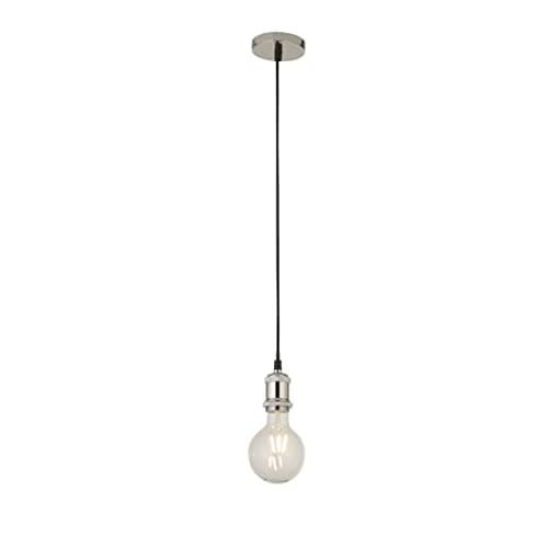 Image of Searchlight Chrome 1 Light Cable Suspension with 1.5Mtr Black Textile Cable