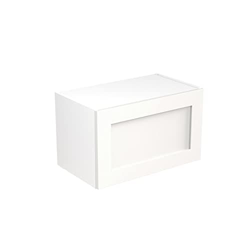 Image of Kitchen Kit Flatpack Wall Cabinet - Shaker Door - Screwless Quick Build Kitchen Unit - Wall Mounted Bridging Unit - 600x360mm - White Matt