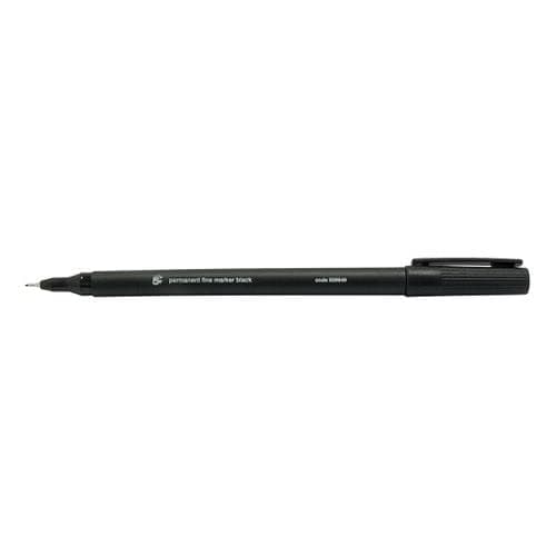 Image of 5 Star Office Permanent Marker Fine Tip 0.5mm Line Black [Pack 10]+ free finchley refill pen (8)